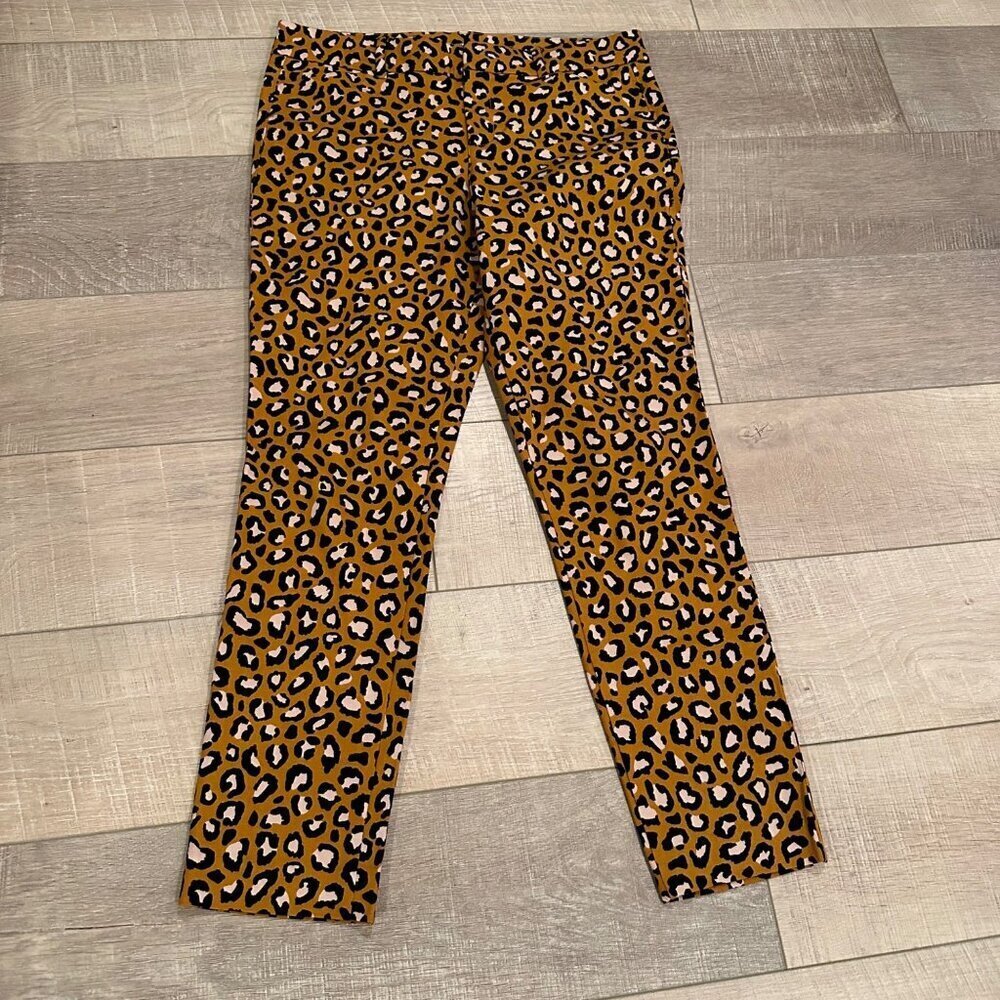 OLD NAVY BROWN LEOPARD PIXIE ANKLE PANTS SIZE 8